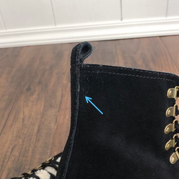 Jeffrey Campbell Sherpa Combat Platform Lace Up Boot Lug Sole Size 10 Black - Picture 11 of 16